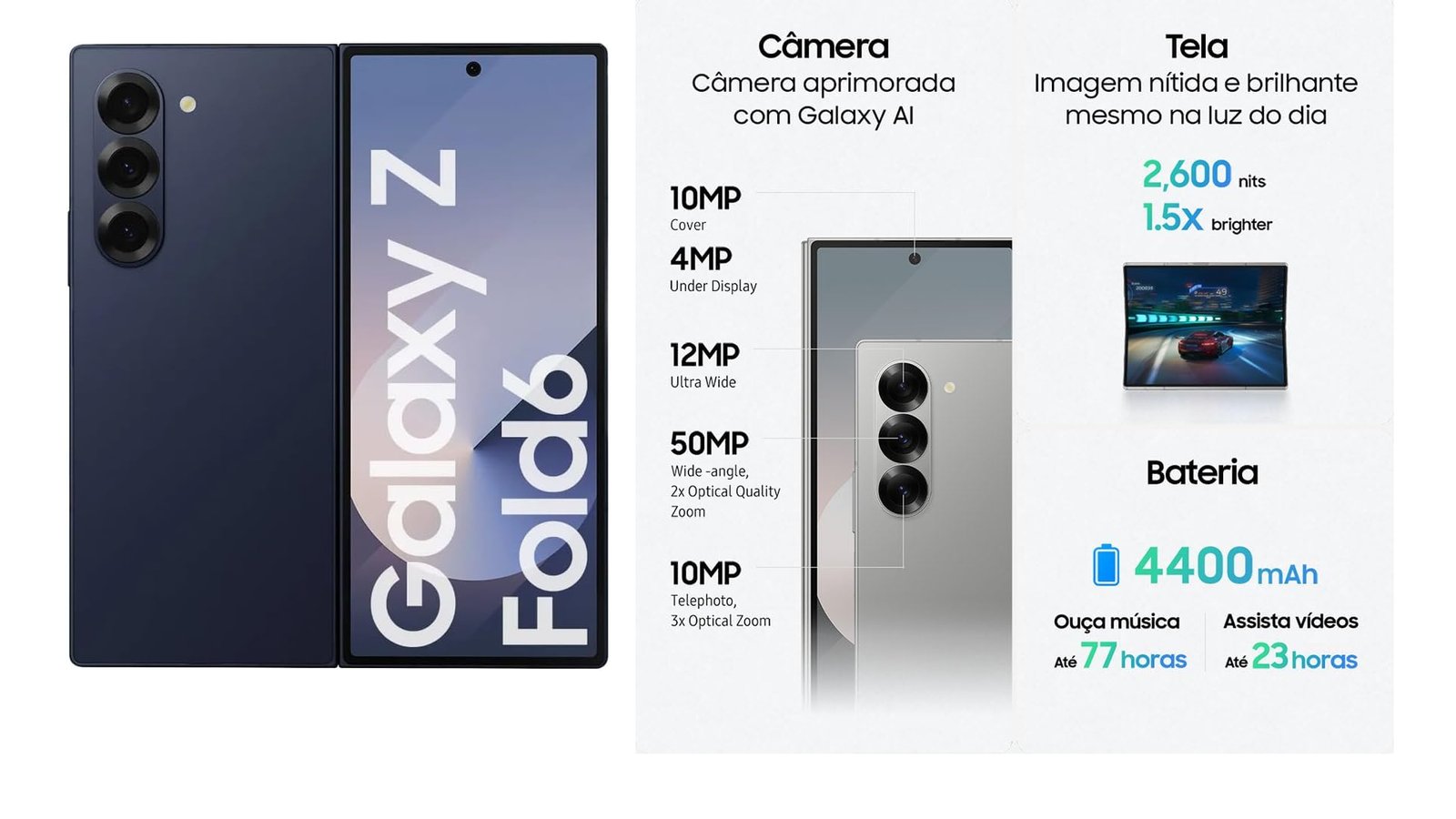 Galaxy Z Fold 6 : O dobrável mais poderoso da Samsung evoluiu.